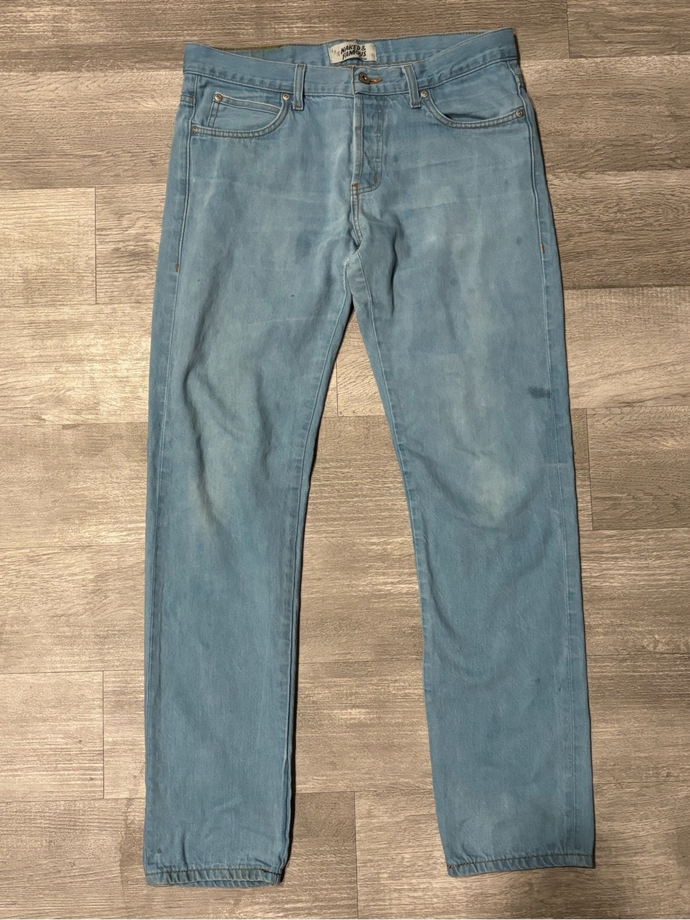 Naked & Famous Denim Light Wash Slim Jeans